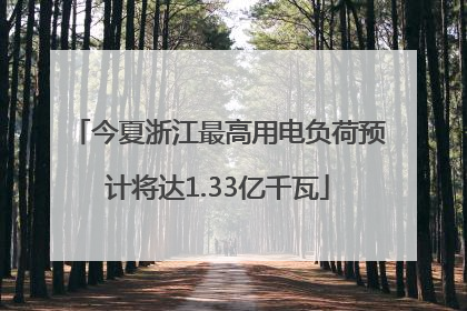 今夏浙江最高用电负荷预计将达1.33亿千瓦
