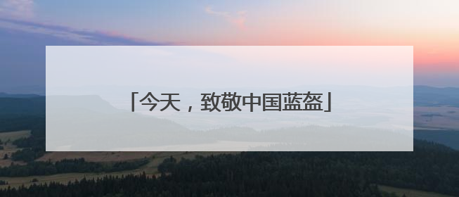 今天，致敬中国蓝盔