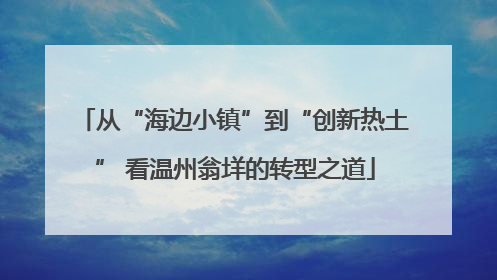 从“海边小镇”到“创新热土” 看温州翁垟的转型之道