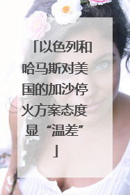以色列和哈马斯对美国的加沙停火方案态度显“温差”