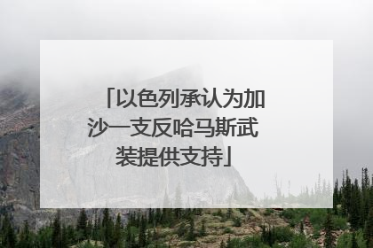 以色列承认为加沙一支反哈马斯武装提供支持