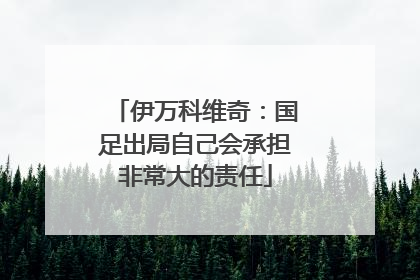 伊万科维奇：国足出局自己会承担非常大的责任