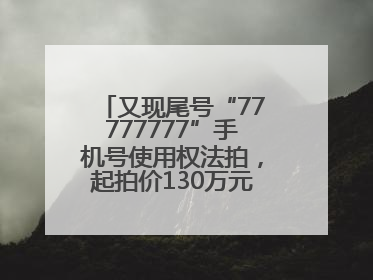 又现尾号“77777777”手机号使用权法拍，起拍价130万元，已有人报名