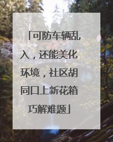 可防车辆乱入，还能美化环境，社区胡同口上新花箱巧解难题