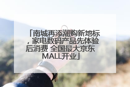 南城再添潮购新地标，家电数码产品先体验后消费 全国最大京东MALL开业