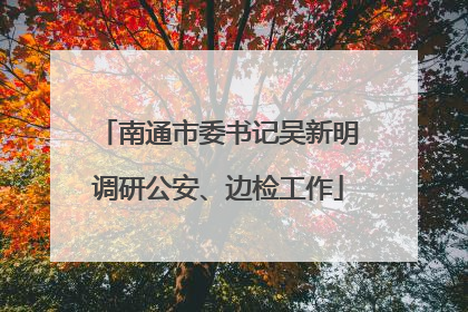 南通市委书记吴新明调研公安、边检工作