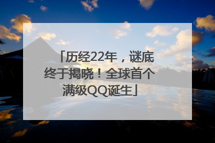 历经22年，谜底终于揭晓！全球首个满级QQ诞生