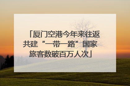 厦门空港今年来往返共建“一带一路”国家旅客数破百万人次