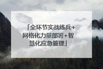 全环节实战练兵+网格化力量部署+智慧化应急管理