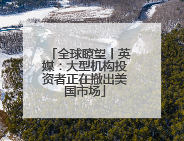 全球瞭望丨英媒：大型机构投资者正在撤出美国市场