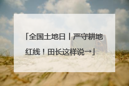 全国土地日丨严守耕地红线！田长这样说→