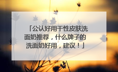 公认好用干性皮肤洗面奶推荐，什么牌子的洗面奶好用，建议！