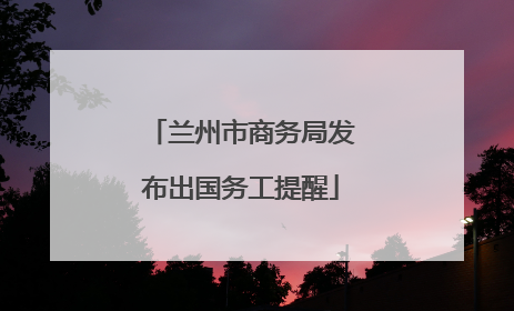 兰州市商务局发布出国务工提醒