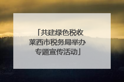 共建绿色税收 莱西市税务局举办专题宣传活动