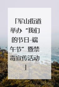 军山街道举办“我们的节日-端午节”暨禁毒宣传活动