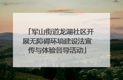 军山街道龙湖社区开展无障碍环境建设法宣传与体验督导活动