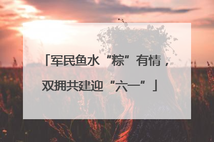 军民鱼水“粽”有情，双拥共建迎“六一”