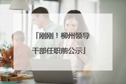 刚刚！柳州领导干部任职前公示