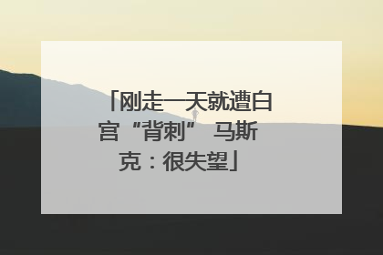 刚走一天就遭白宫“背刺” 马斯克：很失望