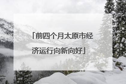 前四个月太原市经济运行向新向好