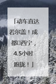 动车直达若尔盖！成都⇄西宁，4.5小时跑拢！