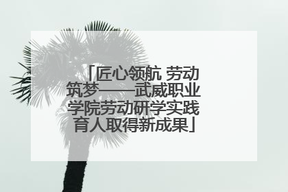 匠心领航 劳动筑梦——武威职业学院劳动研学实践育人取得新成果