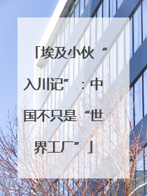 埃及小伙“入川记”：中国不只是“世界工厂”