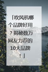 吹风机哪个品牌好用？揭秘数万网友力荐的10大品牌！