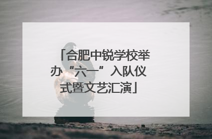 合肥中锐学校举办“六一”入队仪式暨文艺汇演