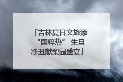 吉林夏日文旅添“国粹热” 生旦净丑献梨园盛宴