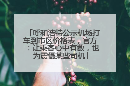 呼和浩特公示机场打车到市区价格表，官方：让乘客心中有数，也为震慑某些司机