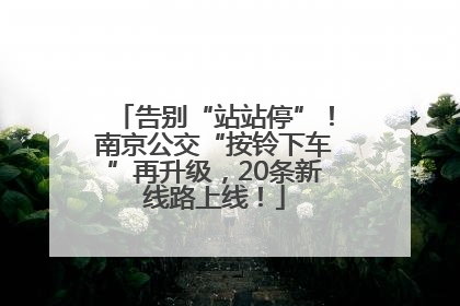告别“站站停”！南京公交“按铃下车”再升级，20条新线路上线！