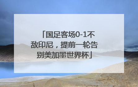 国足客场0-1不敌印尼，提前一轮告别美加墨世界杯