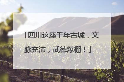 四川这座千年古城，文脉充沛，武德爆棚！
