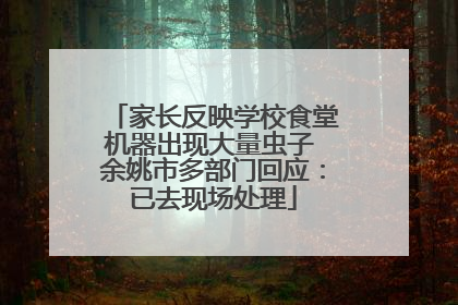 家长反映学校食堂机器出现大量虫子 余姚市多部门回应：已去现场处理