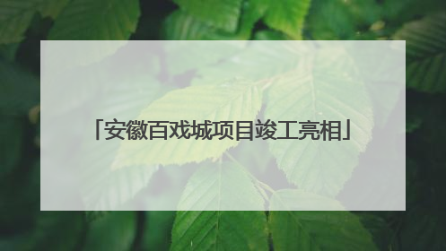 安徽百戏城项目竣工亮相