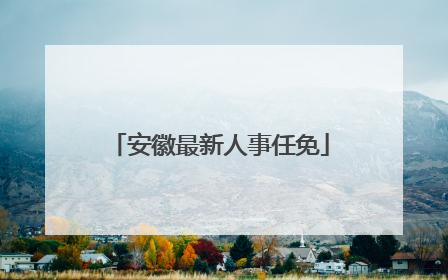 安徽最新人事任免