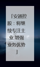 安通控股：将继续专注主业 增强业务优势