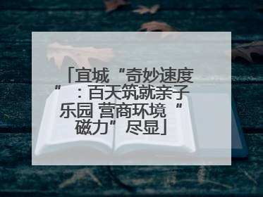 宜城“奇妙速度”：百天筑就亲子乐园 营商环境“磁力”尽显