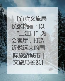 宜宾文旅局长张艳丽：以“三江口”为会客厅，打造近悦远来的国际旅游城市｜文旅局长说