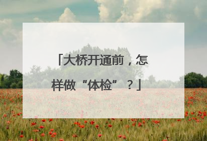 大桥开通前，怎样做“体检”？