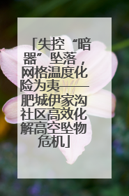 失控“暗器”坠落，网格温度化险为夷——肥城伊家沟社区高效化解高空坠物危机