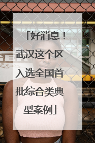 好消息！武汉这个区入选全国首批综合类典型案例