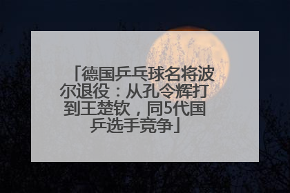 德国乒乓球名将波尔退役：从孔令辉打到王楚钦，同5代国乒选手竞争
