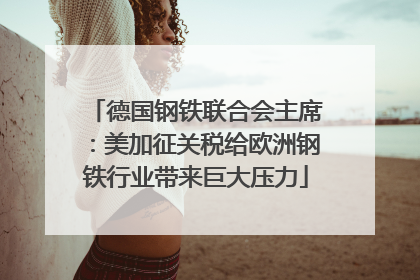 德国钢铁联合会主席：美加征关税给欧洲钢铁行业带来巨大压力