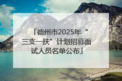 德州市2025年“三支一扶”计划招募面试人员名单公布