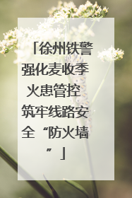 徐州铁警强化麦收季火患管控 筑牢线路安全“防火墙”
