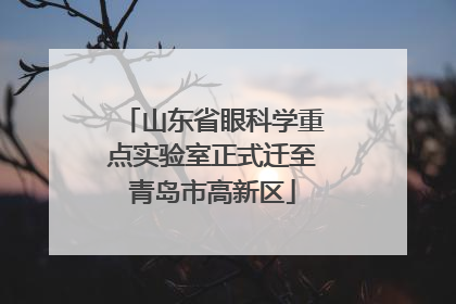 山东省眼科学重点实验室正式迁至青岛市高新区