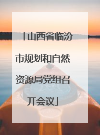 山西省临汾市规划和自然资源局党组召开会议