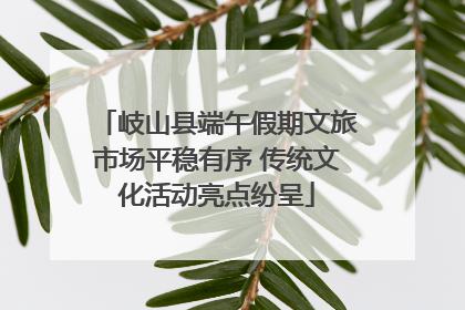 岐山县端午假期文旅市场平稳有序 传统文化活动亮点纷呈